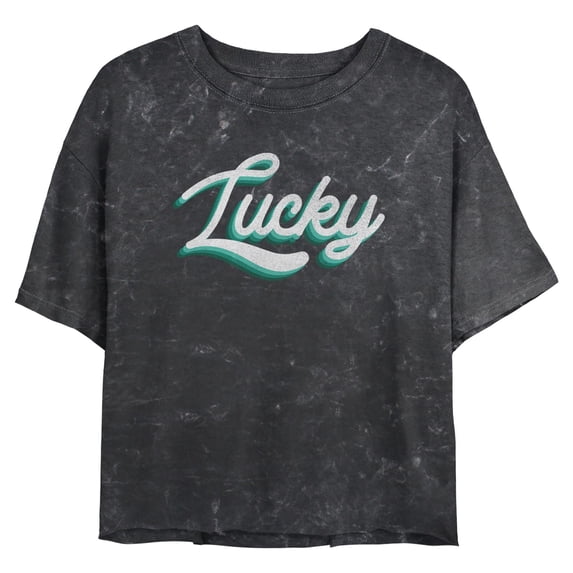 Juniors Lost Gods Cursive Lucky Quote T Shirt