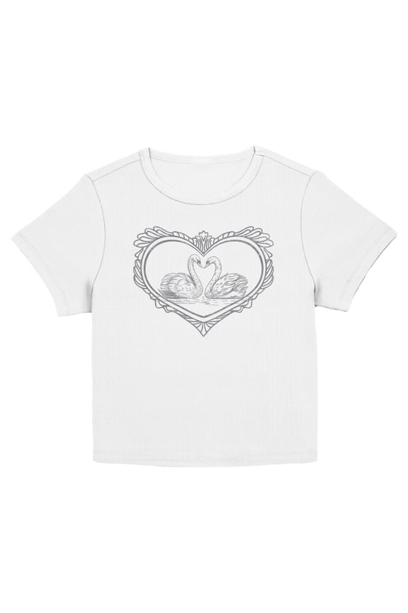 Juniors Lost Gods Swan Heart Badge T Shirt