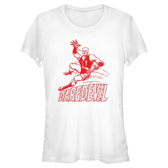 Juniors Marvel: Daredevil Red Old School Sketch T Shirt