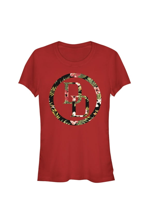 Juniors Marvel: Daredevil Tropical Initials Icon T Shirt
