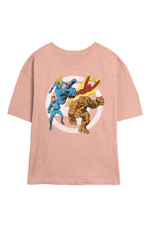 Juniors Marvel: Fantastic Four Classic Comic Book Heroes T Shirt