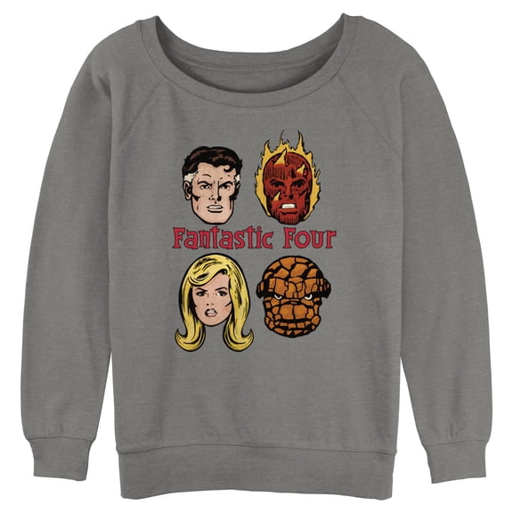 Juniors Marvel: Fantastic Four Retro Faces Sweatshirt