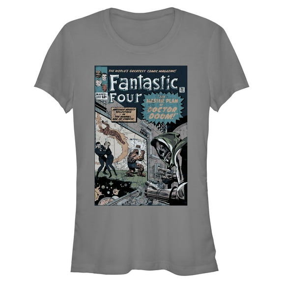 Juniors Marvel: Fantastic Four The Master Plan of Doctor Doom Comic Cover T Shirt