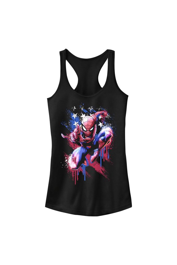 Juniors Marvel: Spider-Man American Pose Racerback Tank