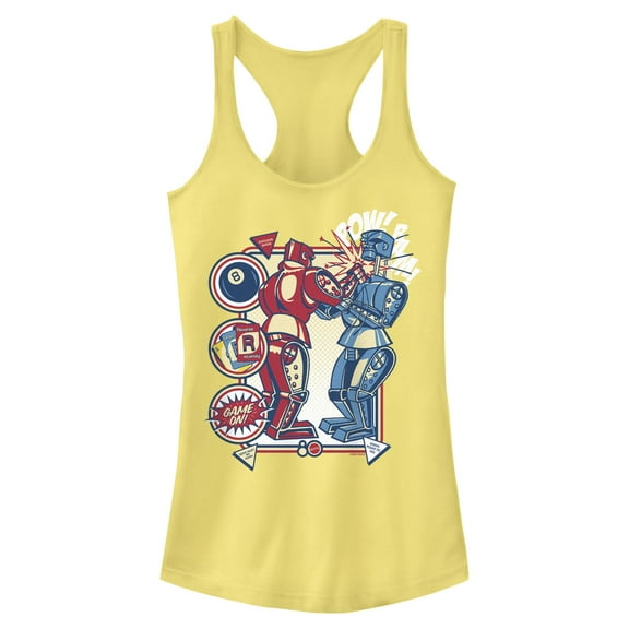 Juniors Mattel Blue Bomber and Red Rocker Robots Game On Racerback Tank