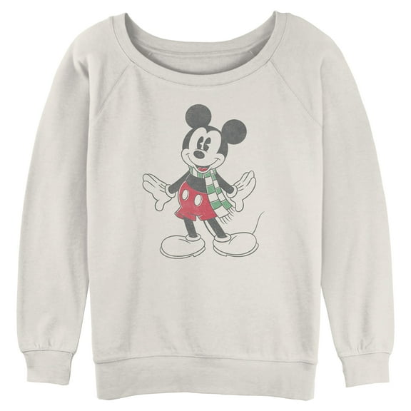 Juniors Mickey & Friends Christmas Classic Scarf Pose Sweatshirt