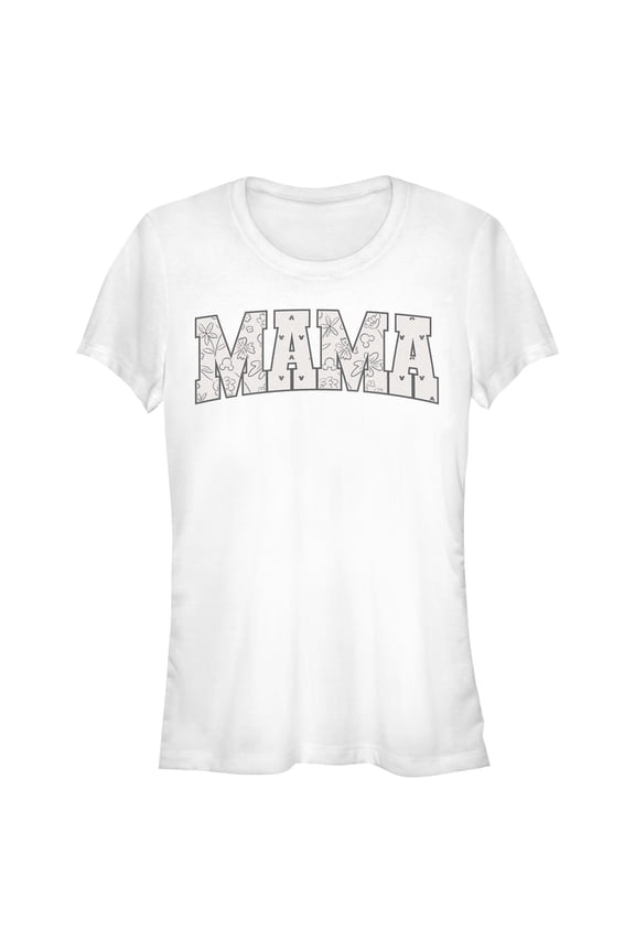 Juniors Mickey & Friends Collegiate Mama Patterns T Shirt