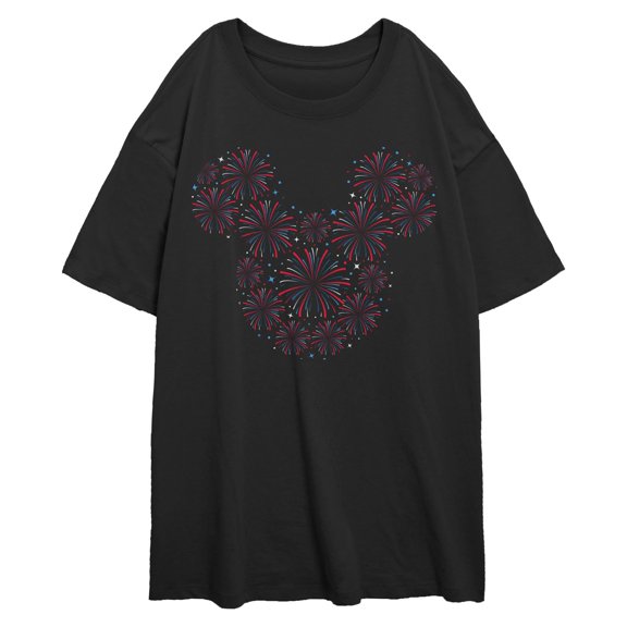 Juniors Mickey & Friends Fireworks Logo T Shirt
