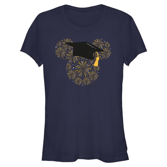 Juniors Mickey & Friends Graduated Fireworks Logo T Shirt