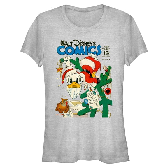 Juniors Mickey & Friends Retro Donald Holiday Magazine T Shirt