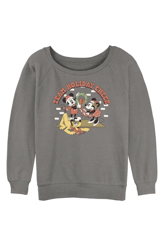 Juniors Mickey & Friends Team Holiday Cheer Sweatshirt