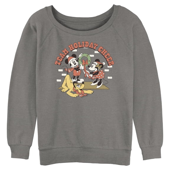 Juniors Mickey & Friends Team Holiday Cheer Sweatshirt