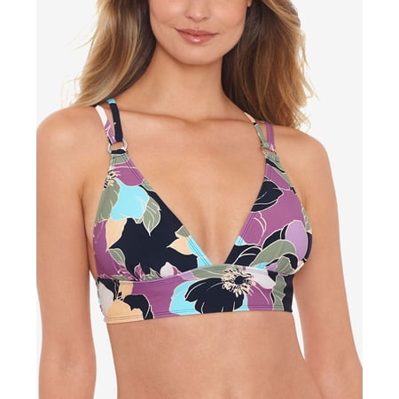 Juniors' Midnight Bloom Printed Top Black Multi DDD