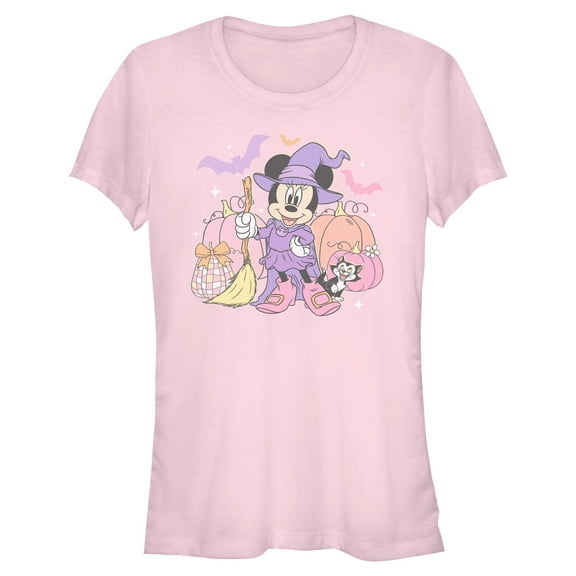 Juniors Minnie Mouse Halloween Witch Costume Bow Pumpkins T Shirt