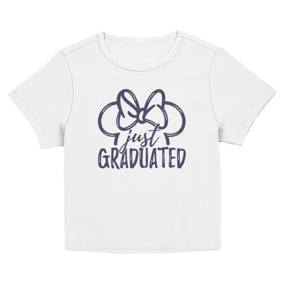 Juniors Minnie Mouse Just Graduated Bow Logo T Shirt