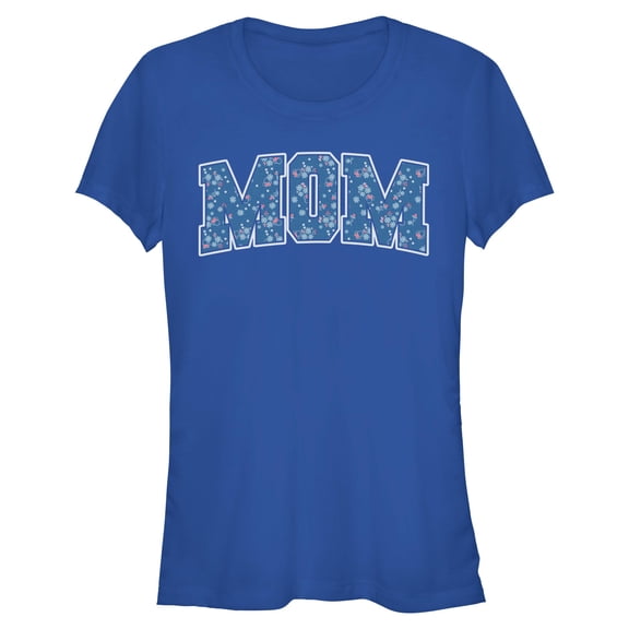 Juniors Minnie Mouse Mom Collegiate Flower Pattern T Shirt