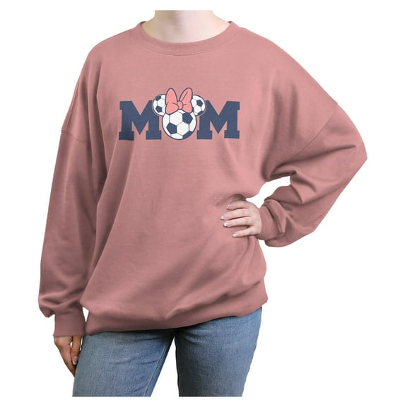 Juniors Minnie Mouse Soccer Mom Bow Logo Sweatshirt