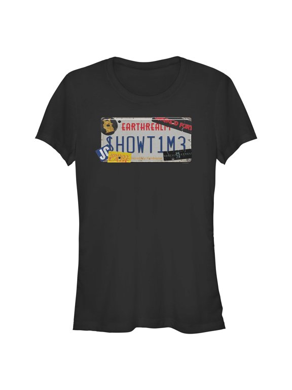 Juniors Mortal Kombat II Johnny Cage Showtime License Plate T Shirt