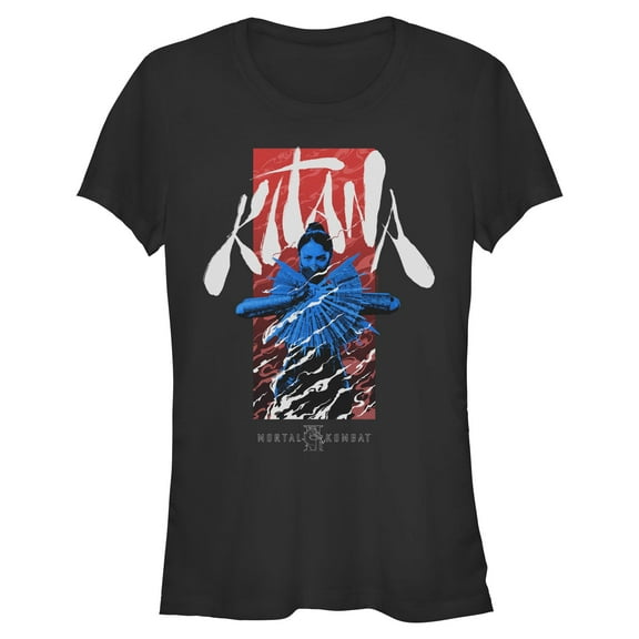 Juniors Mortal Kombat II Kitana Classic Steel Fan Pose T Shirt