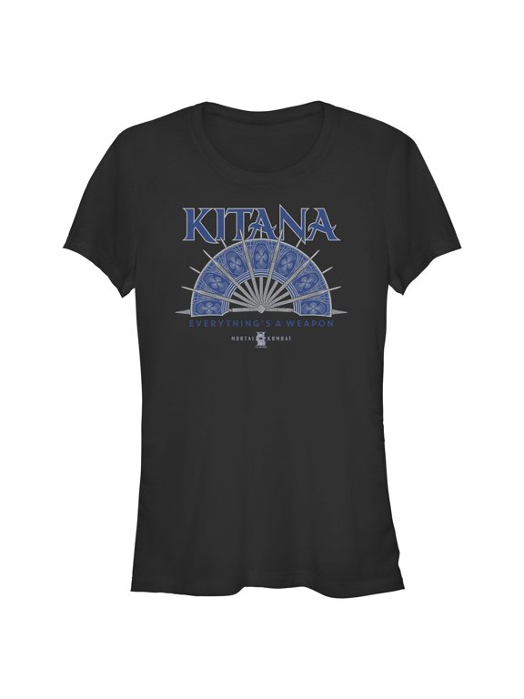 Juniors Mortal Kombat II Kitana Steel Fan Everything Catchphrase T Shirt