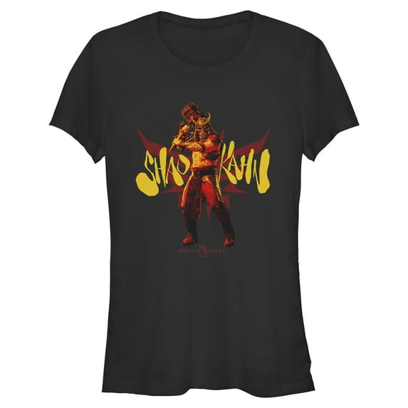 Juniors Mortal Kombat II Shao Kahn Wrath Hammer Yellow Pose T Shirt