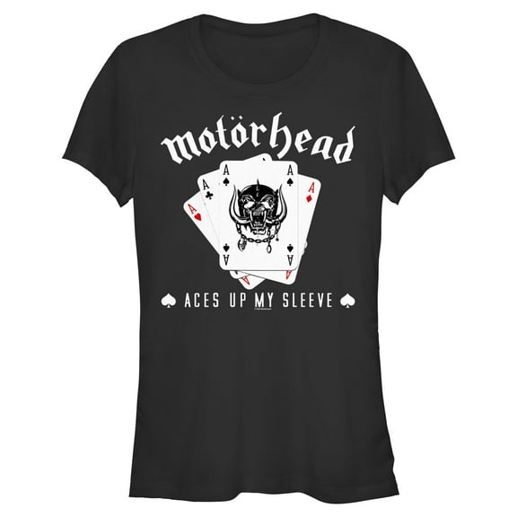 Juniors Motorhead Aces Up My Sleeve T Shirt