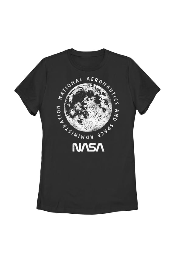 Juniors NASA Big Moon Distressed T Shirt