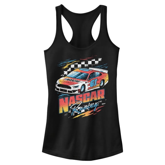 Juniors NASCAR Retro Racing Checkers 61 Racerback Tank