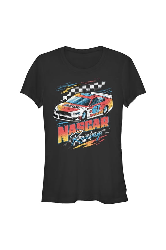 Juniors NASCAR Retro Racing Checkers 61 T Shirt
