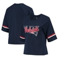 thumbnail image 1 of Juniors Navy New England Patriots Burnout Raglan Half-Sleeve T-Shirt, 1 of 3