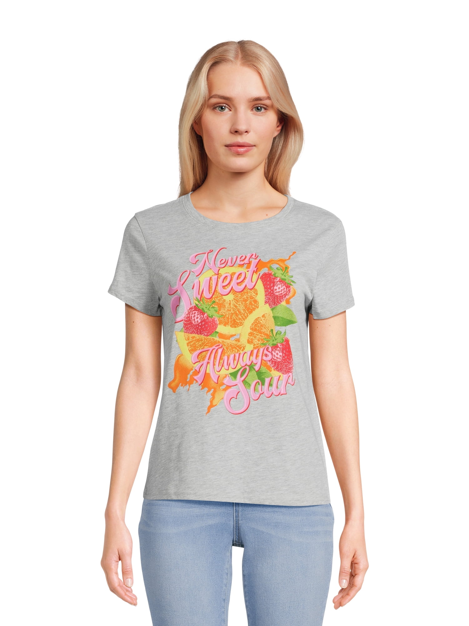 Juniors Never Sweet Graphic Print T-Shirt, Sizes XS-XXXL