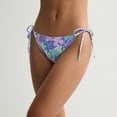 thumbnail image 1 of Juniors' Ninety-Nine Degrees Merrow Edge Side Tie Hipster Swim Bottoms Color: Aloha Bliss Size: LARGE, 1 of 4