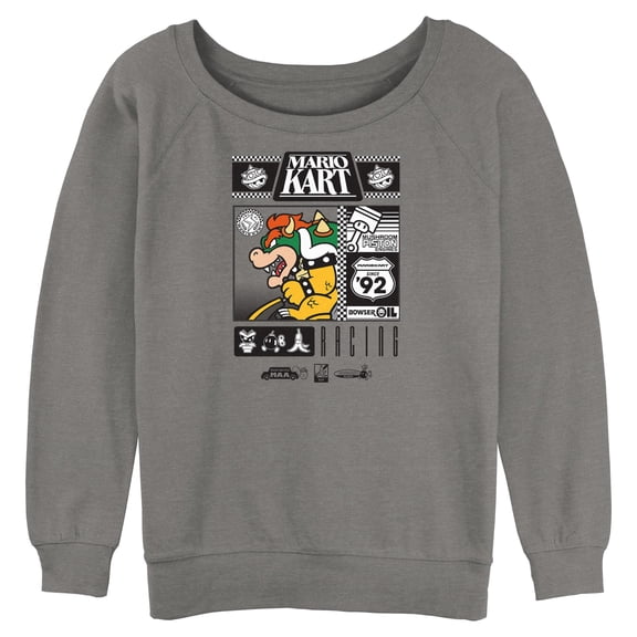 Juniors Nintendo Bowser Oil Racing Sweatshirt