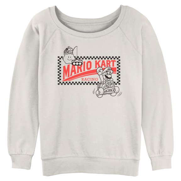 Juniors Nintendo Racing Car Logo Outline Sweatshirt
