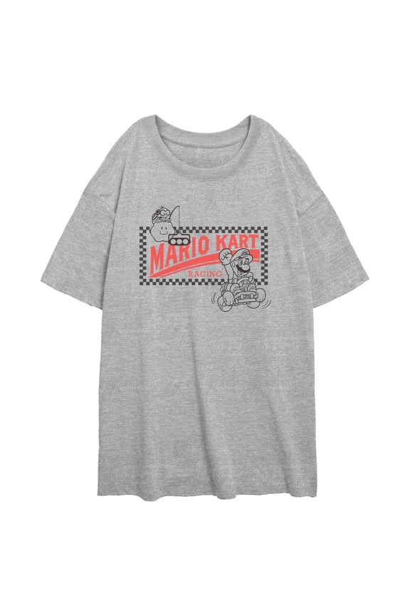 Juniors Nintendo Racing Car Logo Outline T Shirt