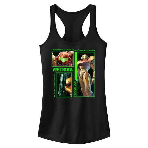Juniors Nintendo Samus Aran Power Suit Collage Racerback Tank