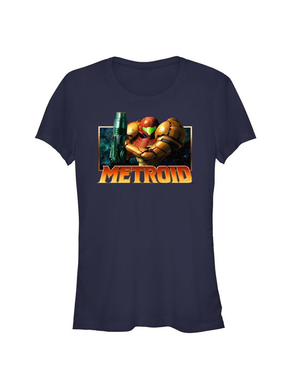 Juniors Nintendo Samus Metallic Frame Badge T Shirt
