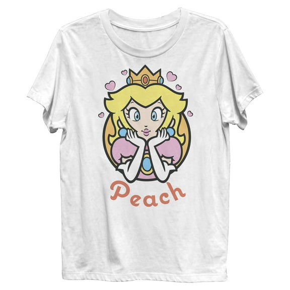 Juniors Nintendo Super Mario Princess Peach Portrait T Shirt