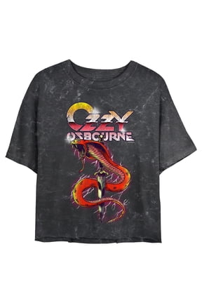 Juniors Ozzy Osbourne Cobra Retro Logo T Shirt