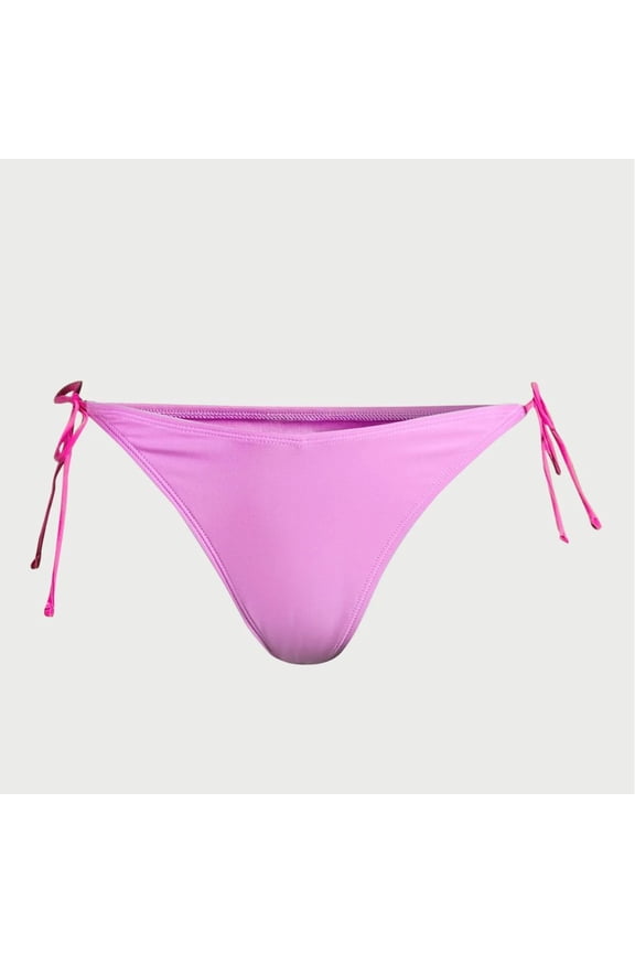 Juniors Pink String Bikini Bottoms Tie Side Swimwear, Size Large (1113)