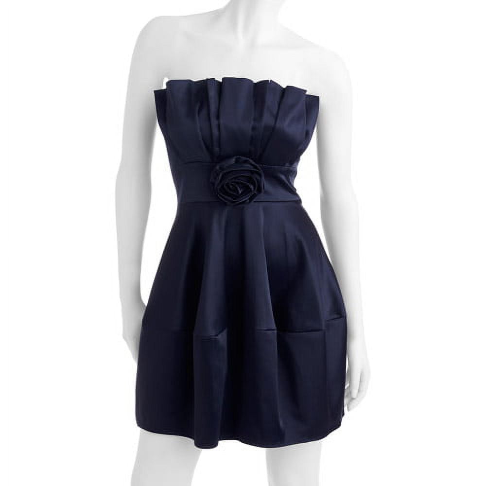 Juniors' Pleated Flower Detail Party Dress