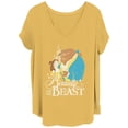 thumbnail image 1 of Juniors' Plus Disney Beauty & The Beast Vintage Logo Dance Tee Color: Ochre Size: 1X, 1 of 2