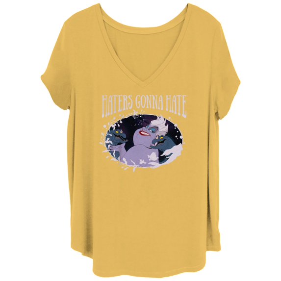Juniors' Plus Disney The Little Mermaid Ursula Haters Gonna Hate Tee Color: Ochre Size: 3X