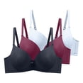 thumbnail image 1 of Juniors Plus Size Underwired Bras,Lightly Lined Push Up Supportive Minimizer Bras 3 Pack, 1 of 2