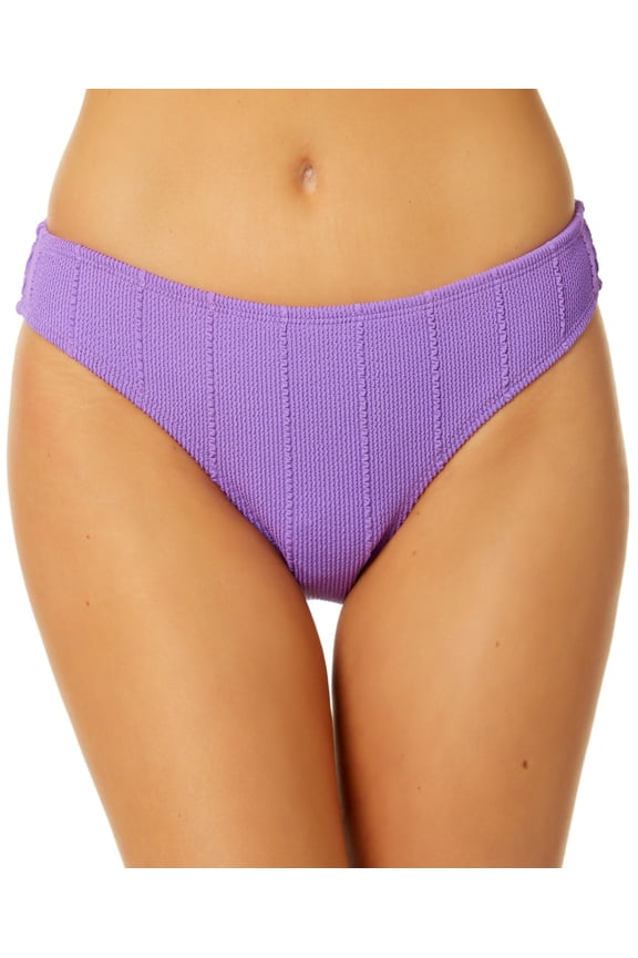Juniors' Popcorn-Rib Hipster Bikini Bottoms Purple L