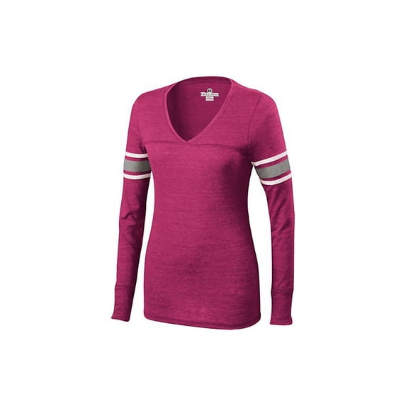 Holloway Womens Praise Long Sleeve Shirt XLarge PinkHeather Grey