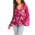 thumbnail image 1 of Juniors' Printed Cut-Out Choker Long Sleeve Tunic, 1 of 2