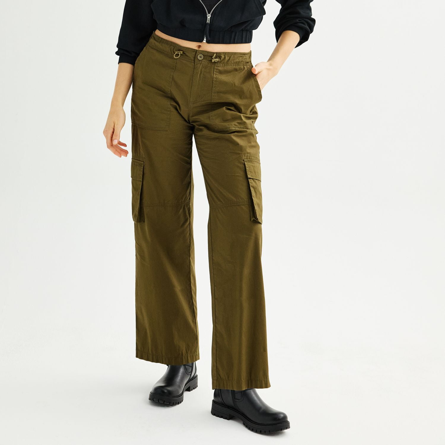 Juniors' Project Indigo Cargo Parachute Straight Leg Pants