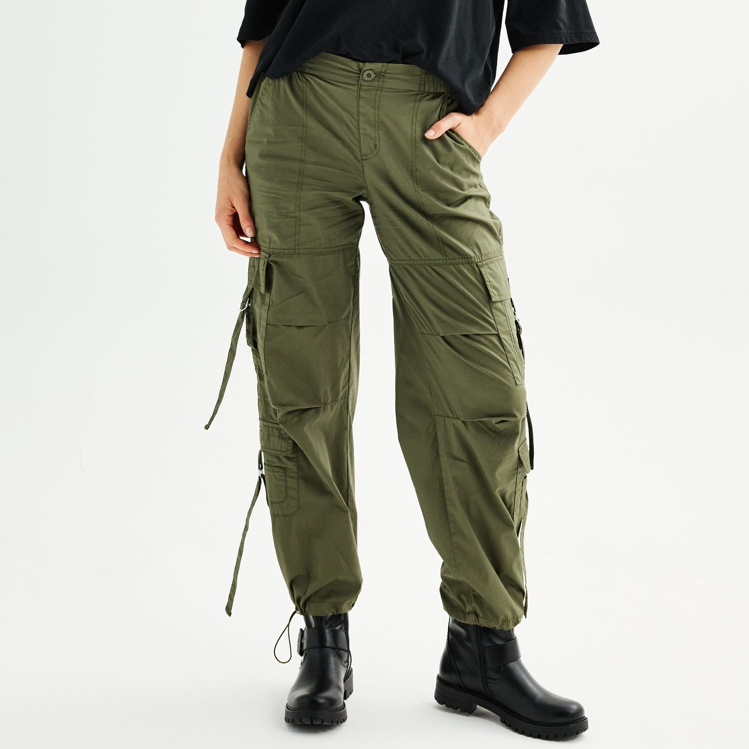 Juniors Project Indigo Strappy Cargo Pants Color Olive Size X SMALL Walmart