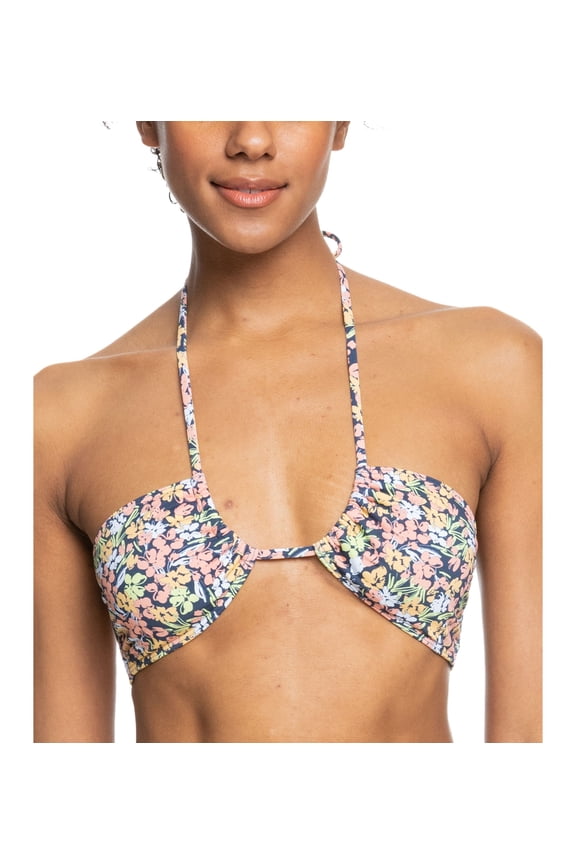 Juniors' Pt Beach Classics Floral-Print Halter Bikini Top Mood Indigo Ditsy Love XS